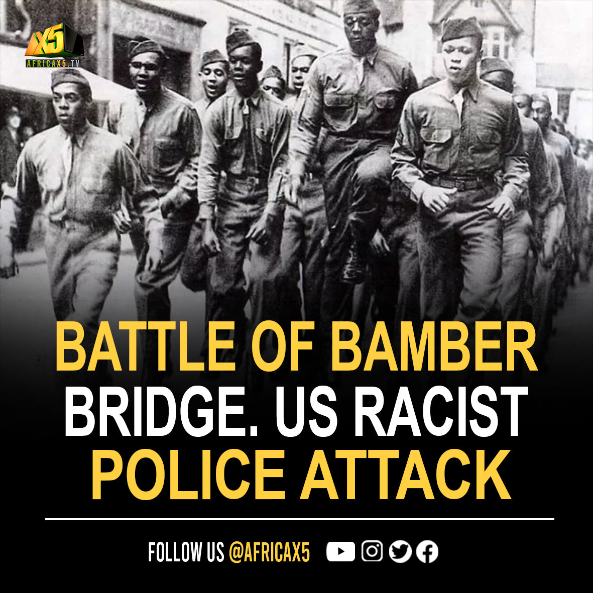 The Battle of Bamber Bridge, 1943.  Racist US military police attacked black US troops on British soil.
