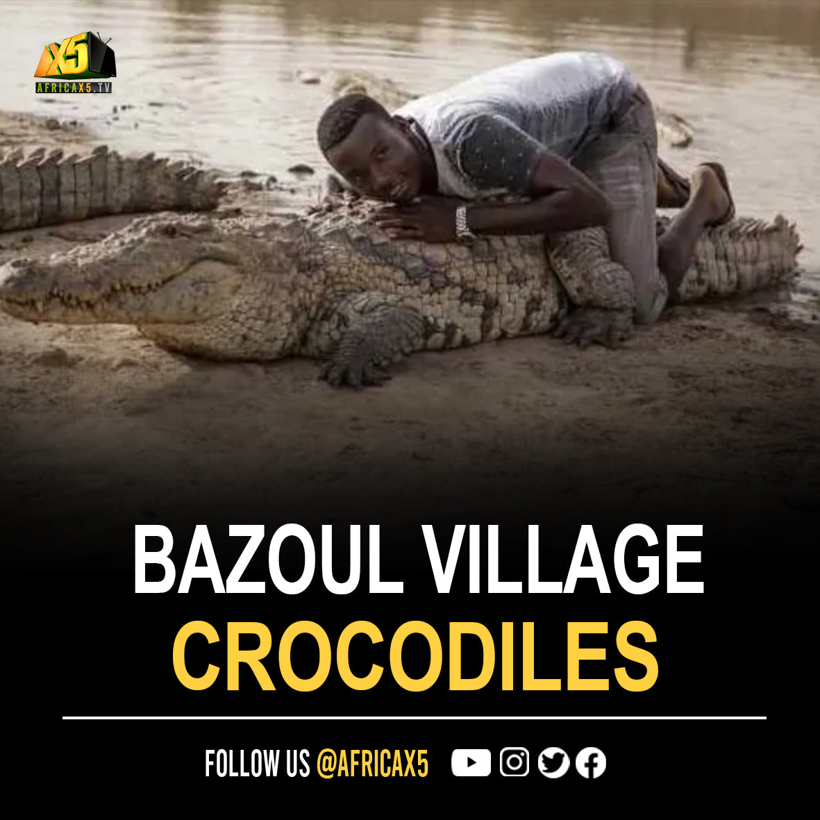 Crocodiles may be one of the deadliest hunters in the animal kingdom, but in a small village Bazoul in Burkina Faso, it is not unusual to see someone sitting on top one