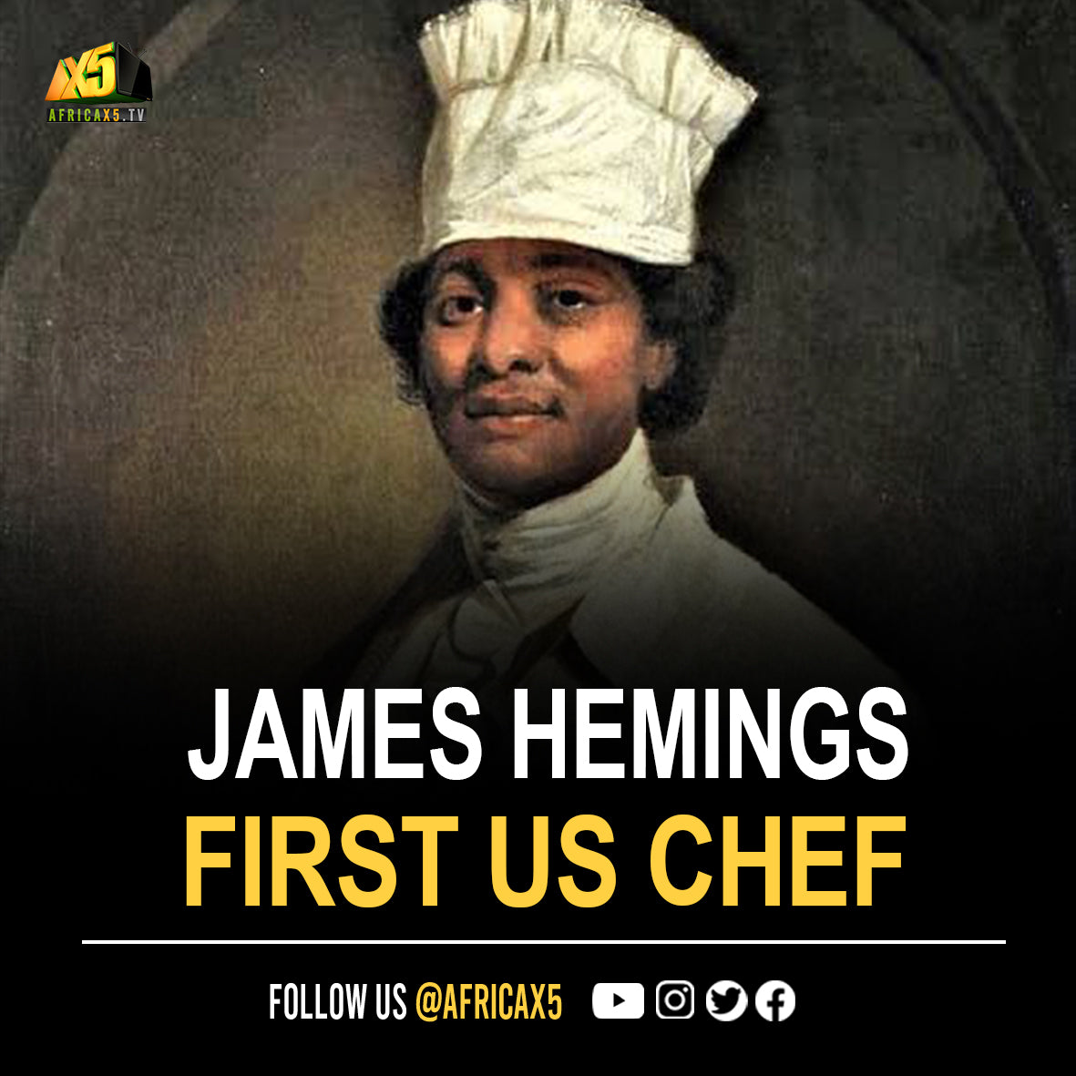 James Hemings, brother to Sally Hemings was the first American to train as a chef in France. He was enslaved by Thomas Jefferson at 8.