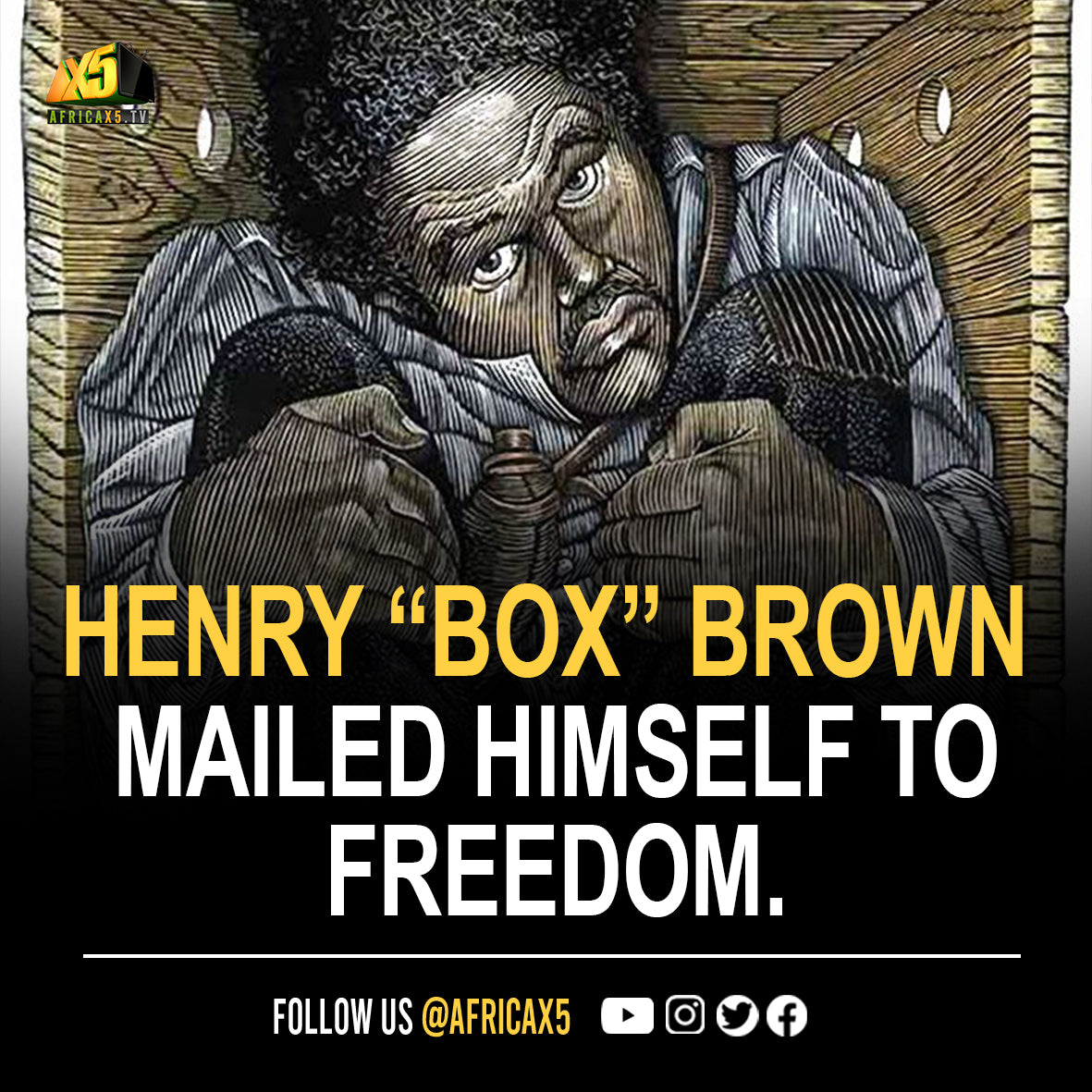 Henry "Box" Brown, the 19th century enslaved man from Virginia (later a noted abolitionist speaker), escaped to freedom by mailing himself in a wooden crate.
