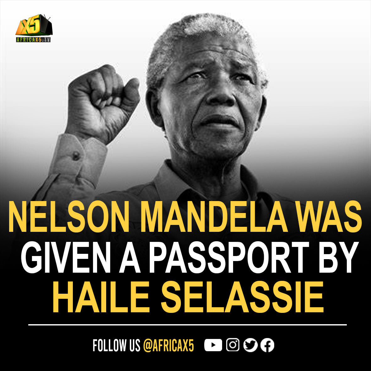 Nelson Mandela’s Ethiopian passport under the name David Motsamayi given to him by Emperor Haile Selassie in 1962 to allow him to travel undetected.