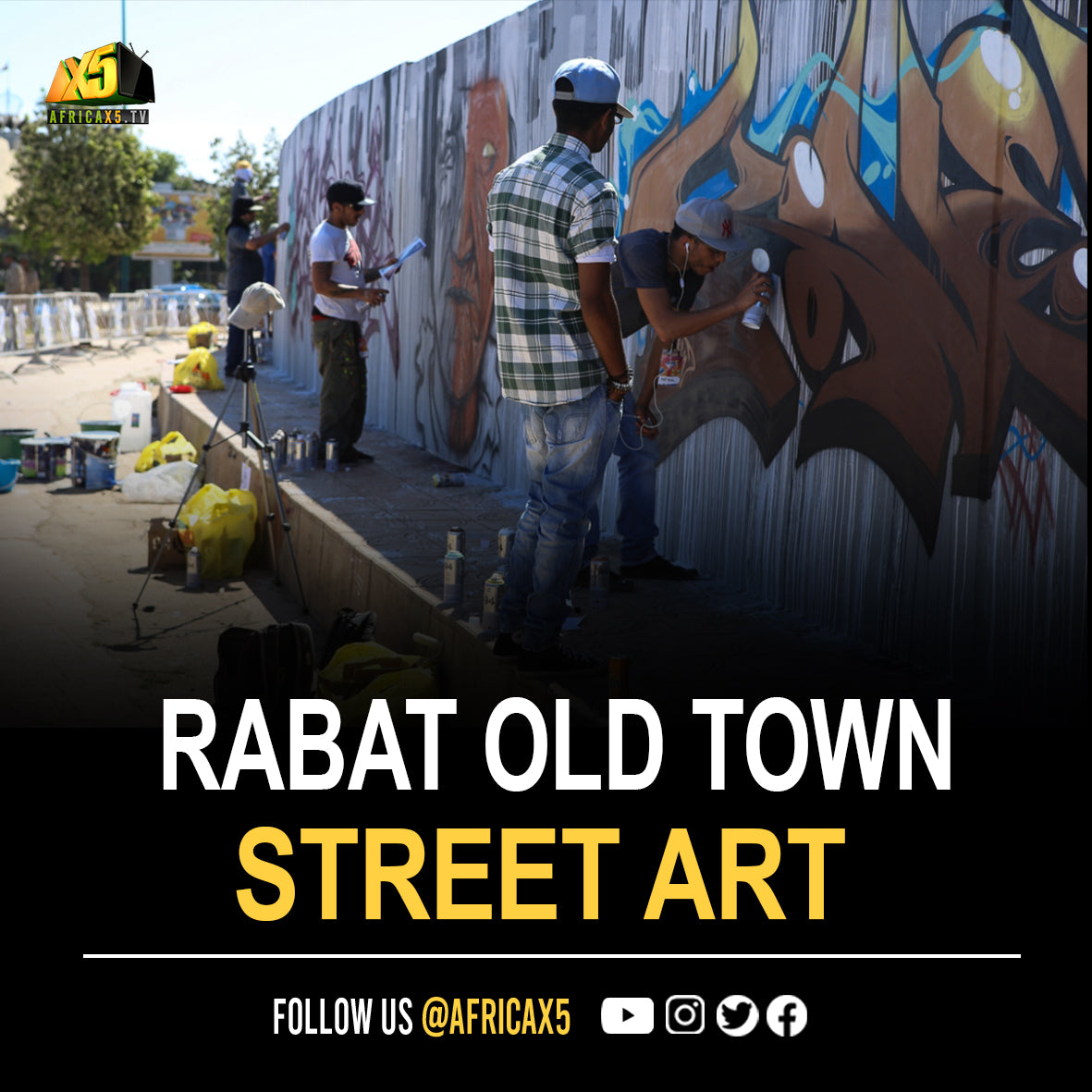 The narrow streets and alleyways of Rabat's old town in Morocco have been turned into an open air art gallery.