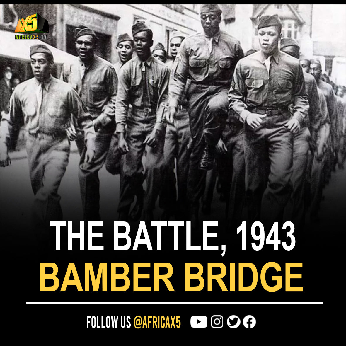 The Battle of Bamber Bridge, 1943.  Racist US military police attacked black US troops on British soil.