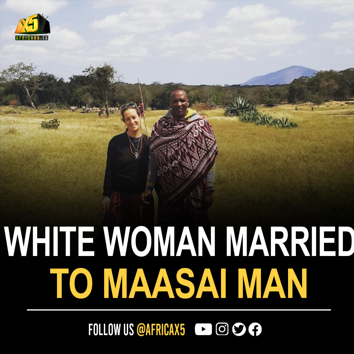 A white western woman,German woman Stephanie, meets a member of the Maasai tribe and they fall in love.She got married to a Maasai and moved to his boma