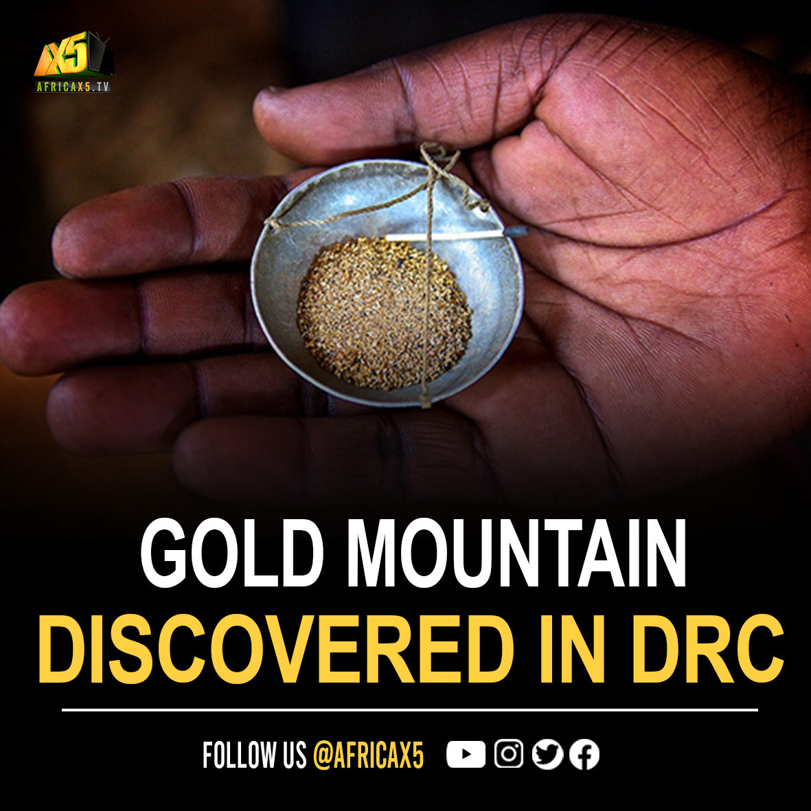 Mountain filled with gold was discovered in Democratic Republic of the Congo